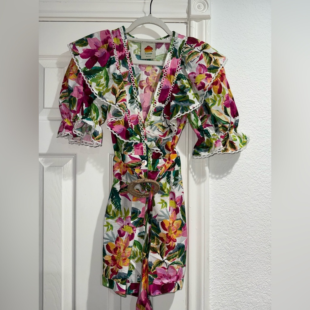 FARM Rio Multicolor Floral Dress with Ruffles - Picture 2 of 4